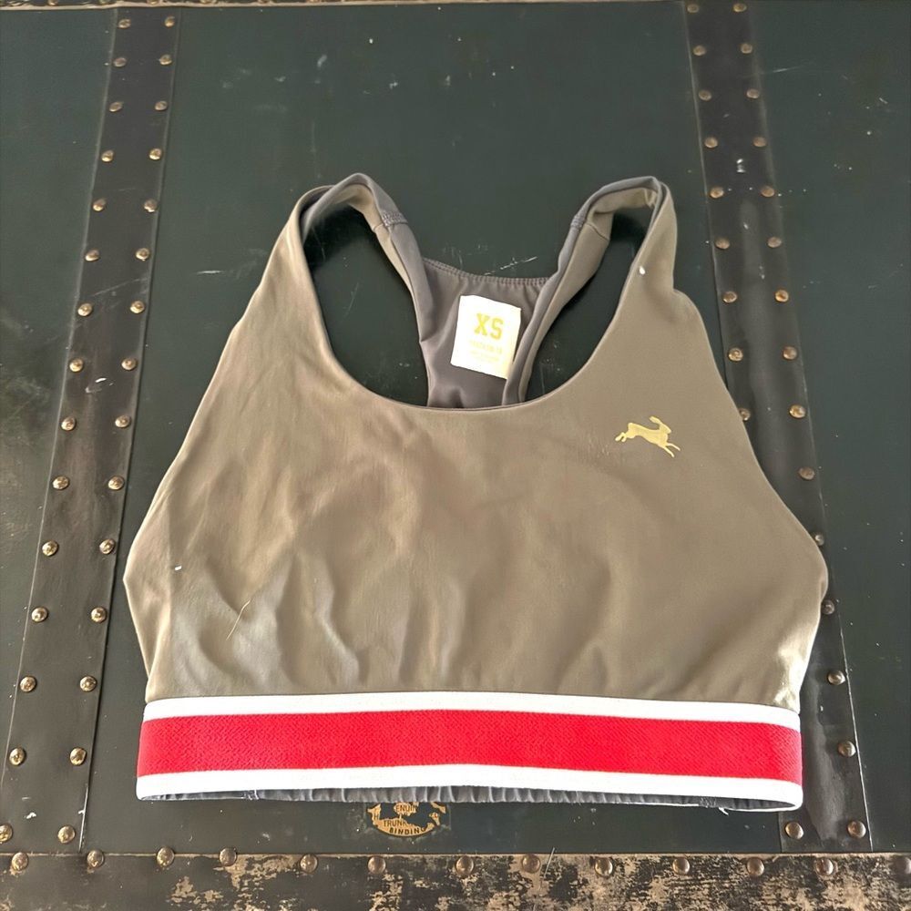 Tracksmith Running Sports Bra Olive Green Racerback Gym Athleisure Womens Sz XS